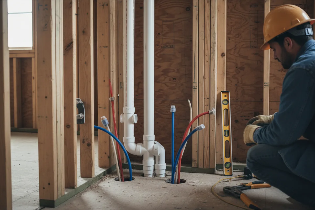 Drain and supply rough-in during Drain Cleaning in Klamath Falls